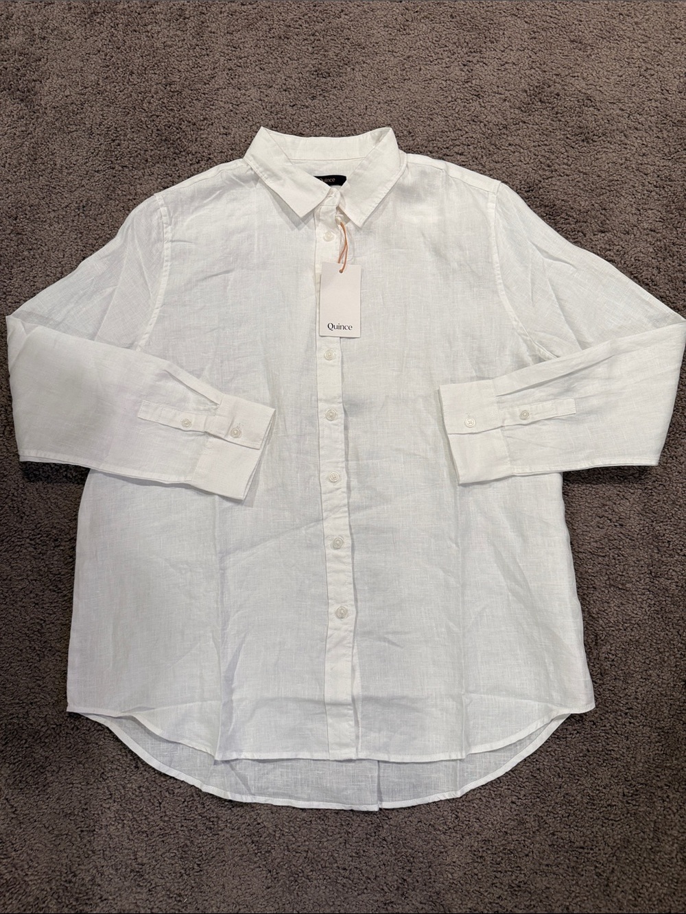 Quince Women's Linen Button-Down Shirt in White